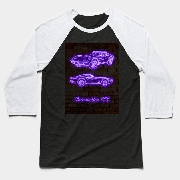 Corvette C3 Baseball T-Shirt by PrintstaBee